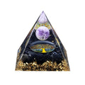 Orgonit-Pyramide Amethyst & Schwarzer Obsidian – Lebensbaum