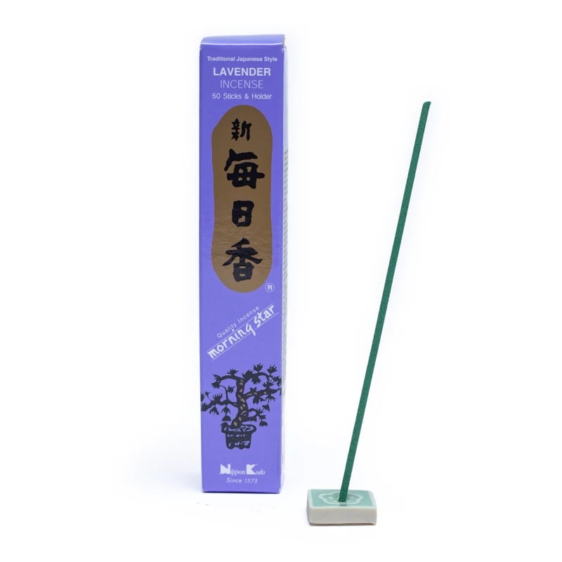 Nippon Kodo Morning Star Lavendel Räucherstäbchen mit Halter