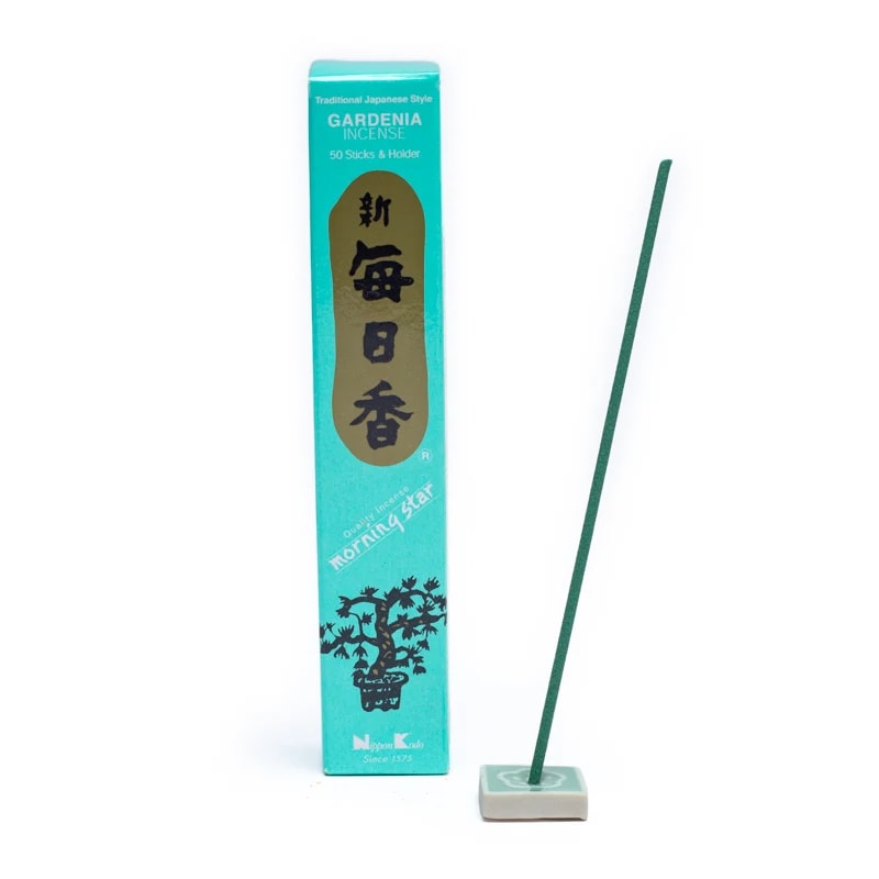 Nippon Kodo Morning Star Gardenie Räucherstäbchen mit Halter