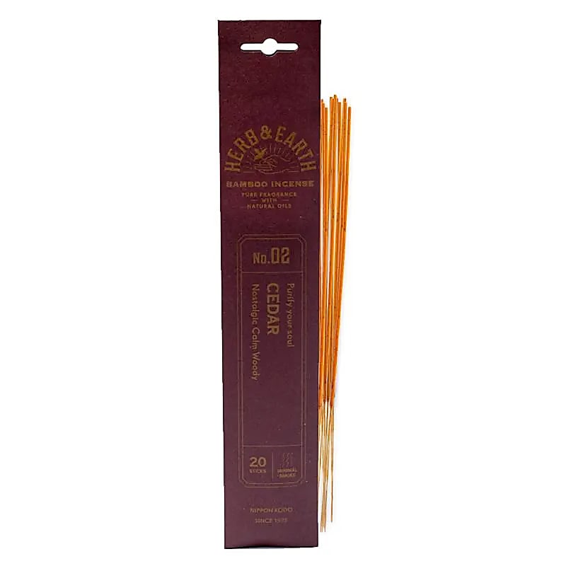 Nippon Kodo Herb and Earth Zedernholz Räucherstäbchen Verpackung