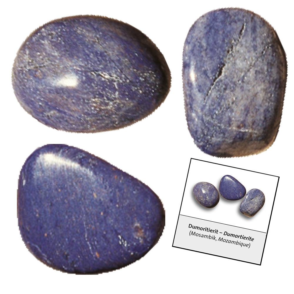 Tumbled stone with Dumortierite sticker