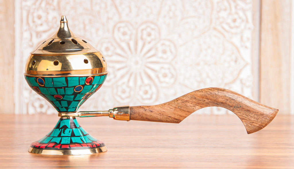 Räuchergefäß – Selena mit Steinen – Messing