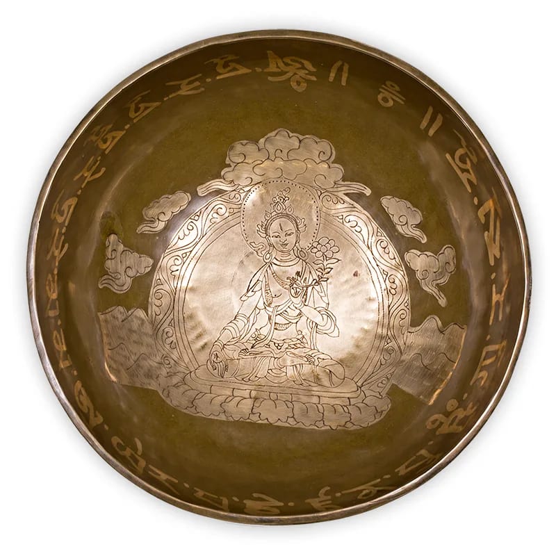 Tara Buddha Heilende Klangschale mit Gravur