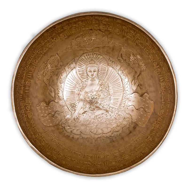 Klangschale Medizin Buddha graviert
