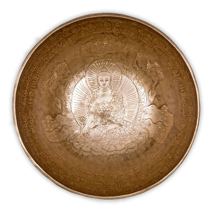 Singing bowl Medicine Buddha engraved