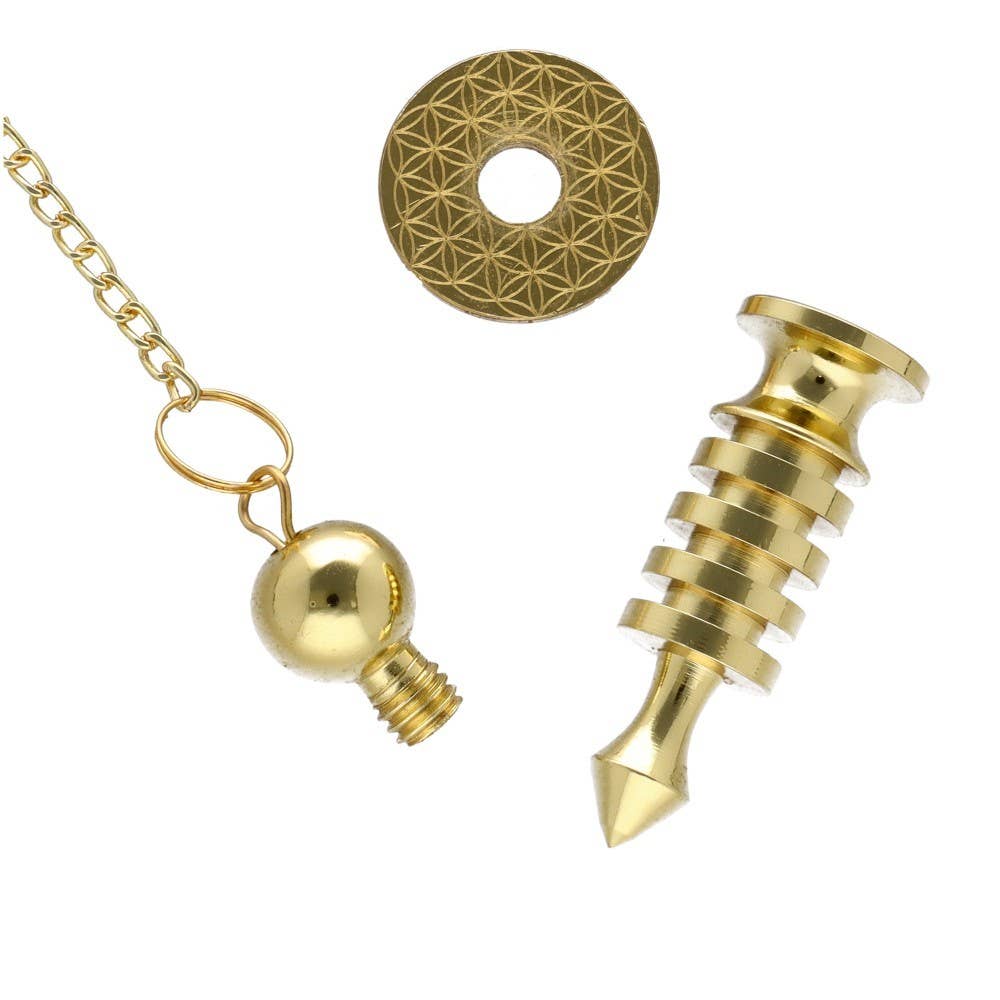 Isis-Pendel mit 4 Batterien & Blume des Lebens – Bronze