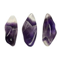 Klura länglicher Chevron-Amethyst Trommelstein, 2,5 bis 3,5 cm
