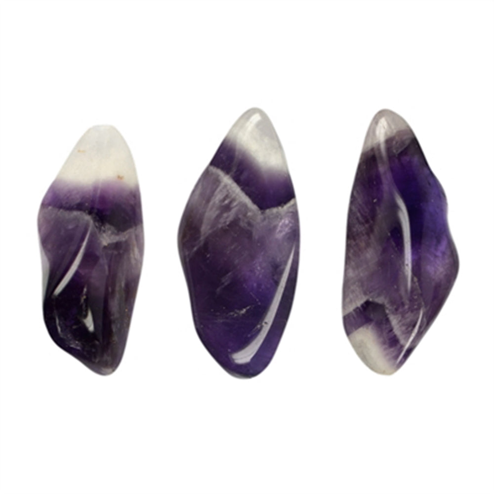 Tumbled stone amethyst (chevron, long) 2.5 - 3.5cm