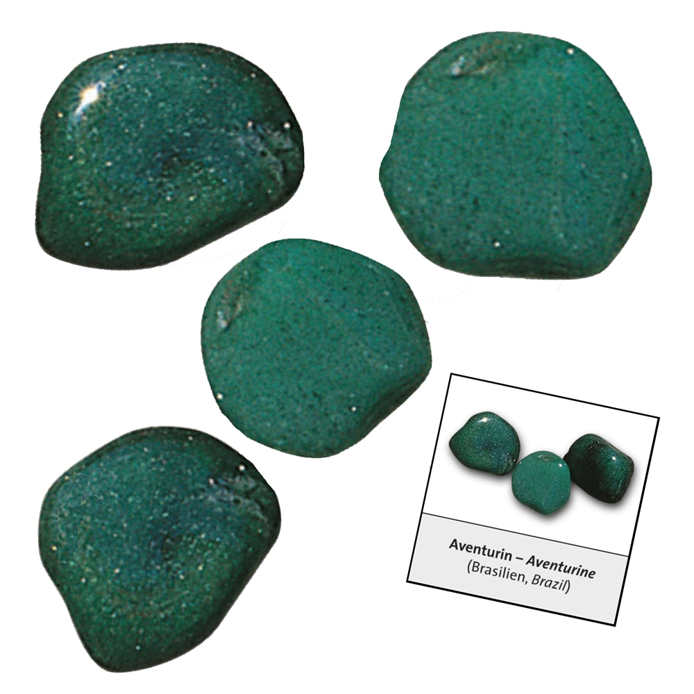 Tumbled stone with aventurine sticker