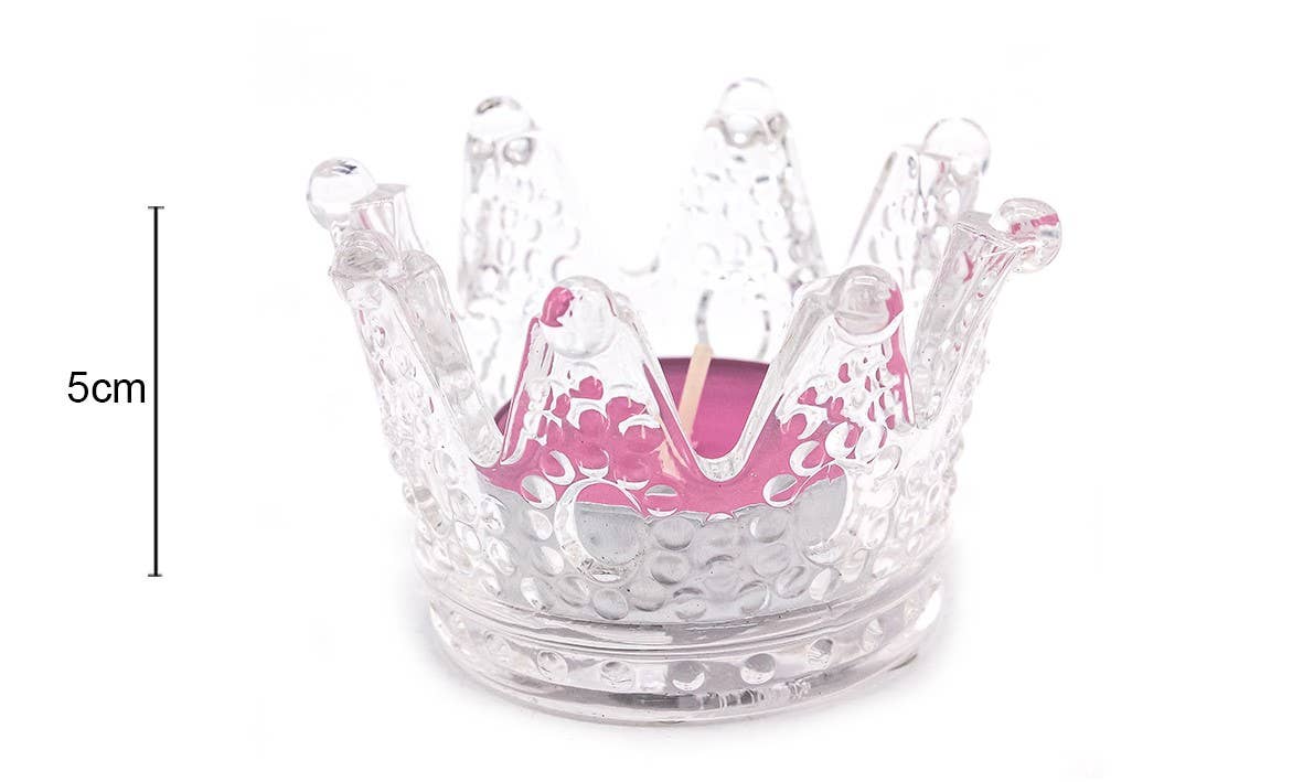 Glas-Kerzenhalter in Kronenform – 8 x 5 cm