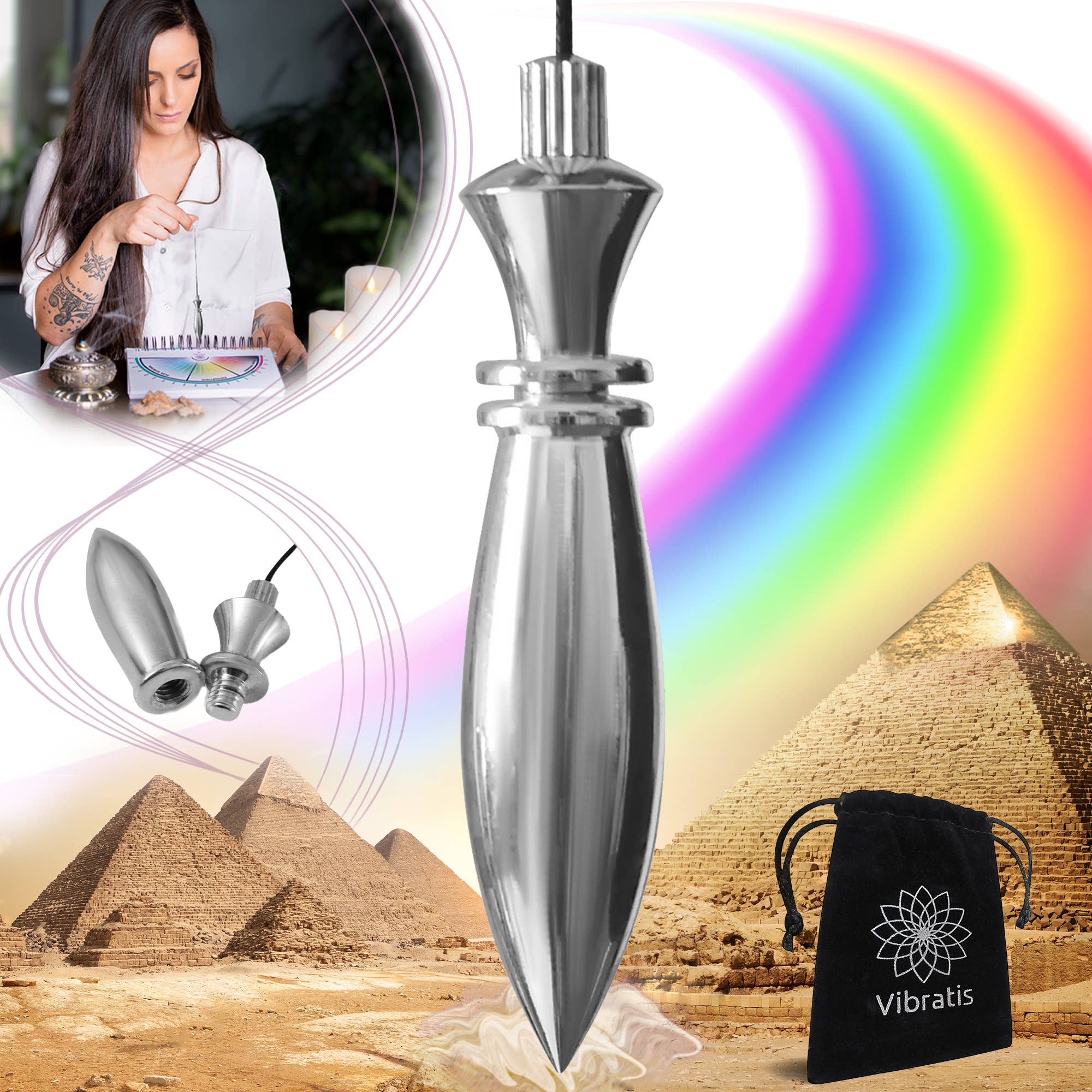 Silbernes Thot-Pendel für Radiästhesie – Dein präzises Werkzeug für alle Übungen