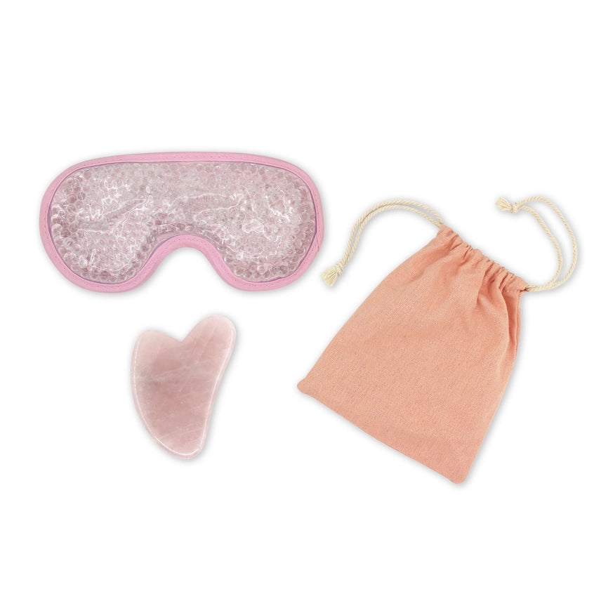 ThermoComfort & Gua Sha Rosenquarz-Augenmasken-Set