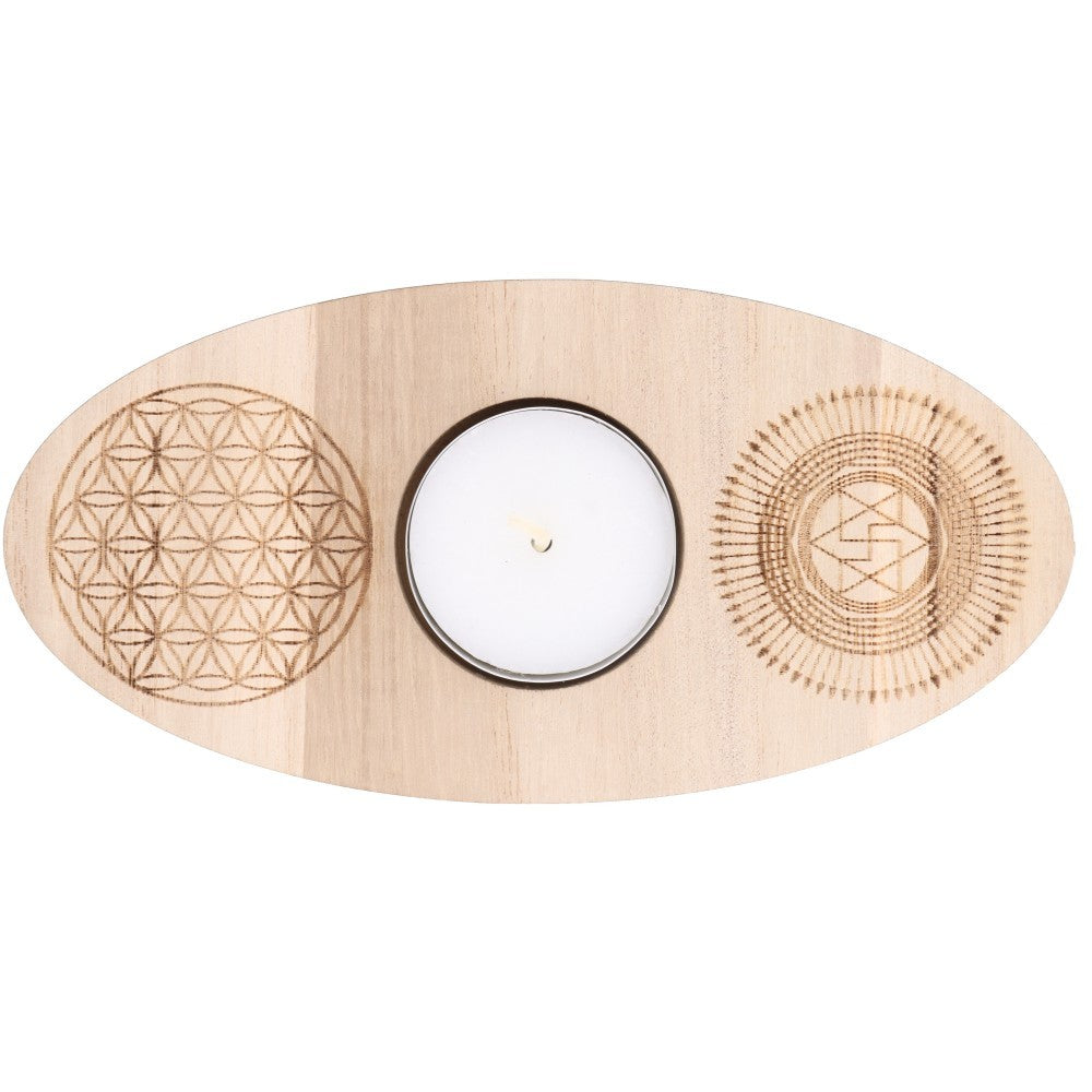 Kerzenhalter zur Mineralreinigung aus Paulownia-Holz