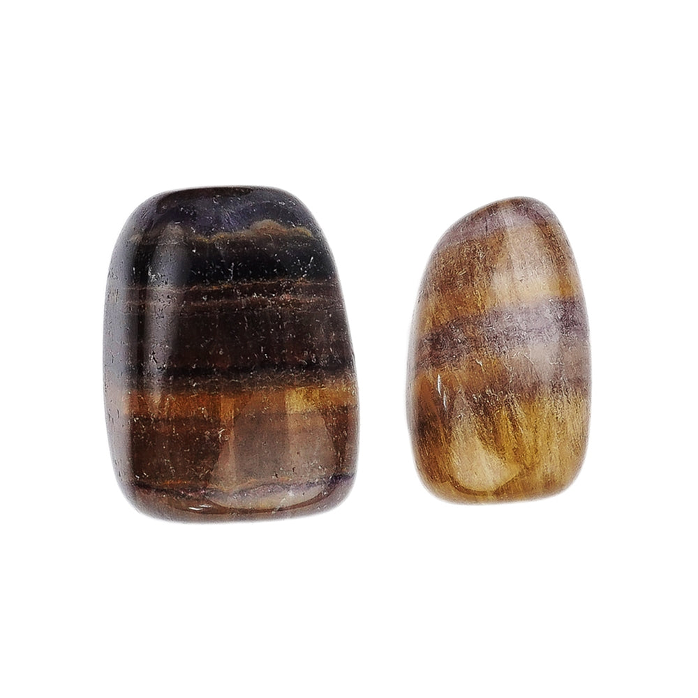 Tumbled stone fluorite (yellow banded) 2.2 - 2.7cm