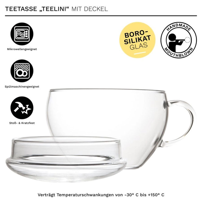 Creano ErblühTeelini Teeblumen Geschenkset mit Teeglas - Ein Blütentraum für die Sinne