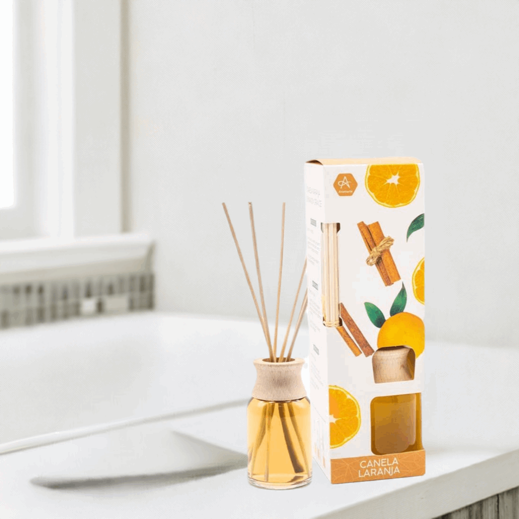 Zimt-Orange Diffusor mit Rattanstäbchen – 50 ml
