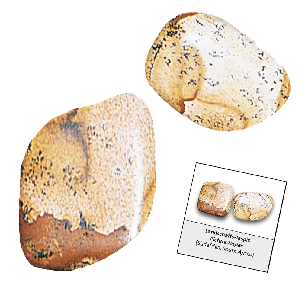 Tumbled stone with landscape jasper sticker