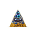 Orgonit-Pyramide mit Lapislazuli und blauem Nazar-Auge-Motiv