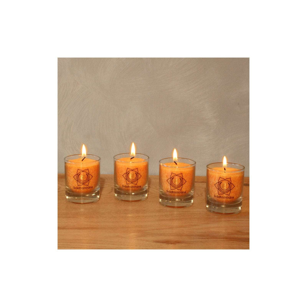 Palm Light Chakra Votiv Kerze, Orange, 4er