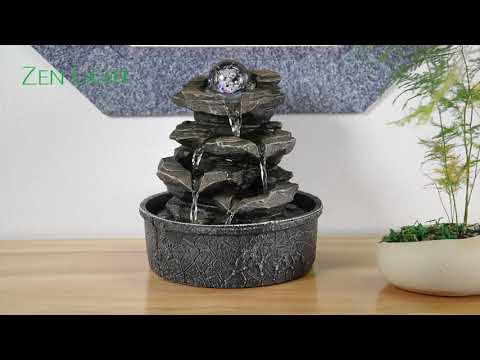 Zimmerbrunnen Little Rock mit Kugel und Beleuchtung