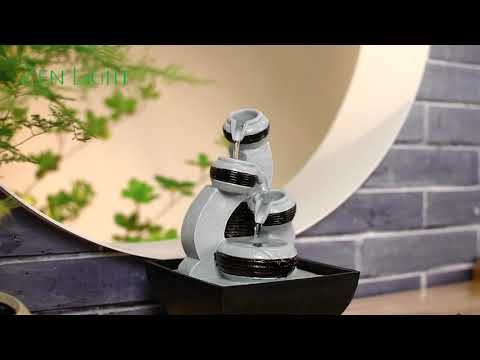 Zimmerbrunnen Kara mit Pumpe und Beleuchtung