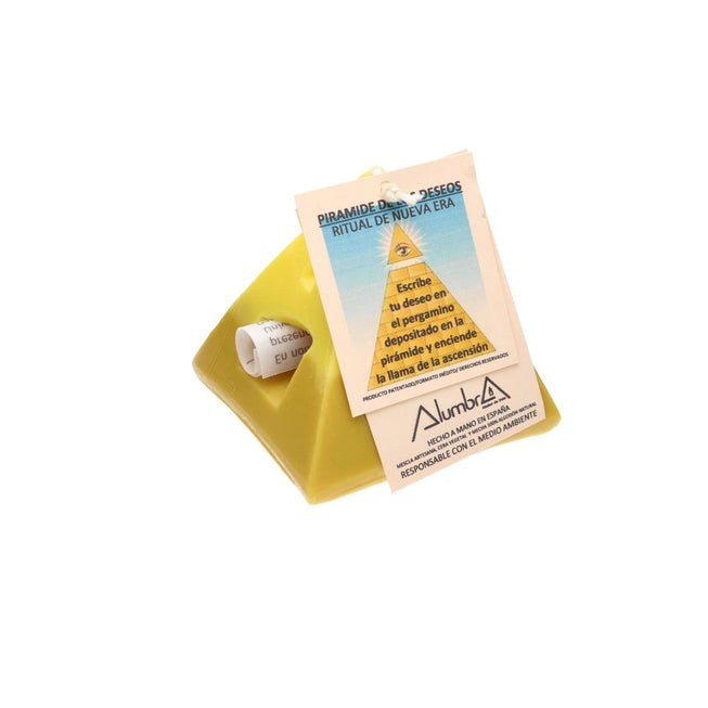 Pyramide der Wünsche Ritualkerze mit Wunschzettel