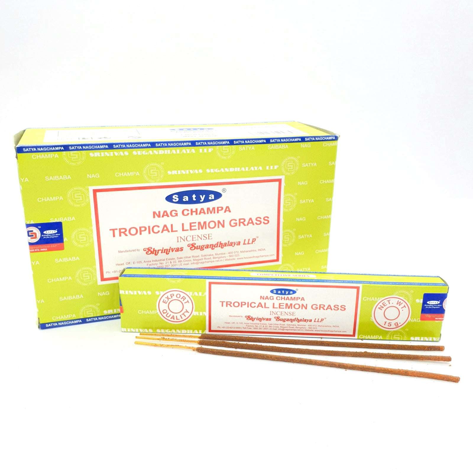 Satya Tropical Lemongrass Räucherstäbchen – Frisch, Belebend & Erfrischend