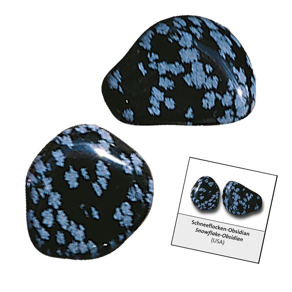Tumbled stone with snowflake obsidian sticker