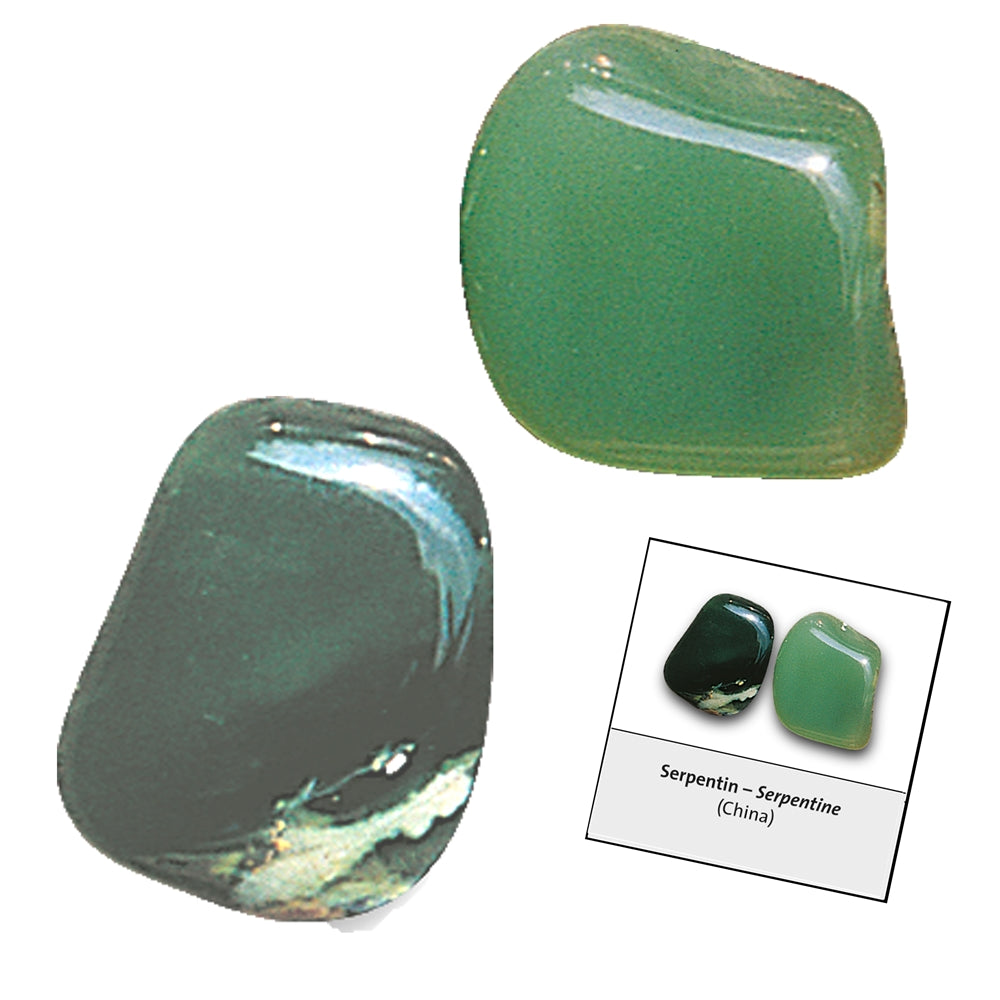 Tumbled stone with serpentine sticker