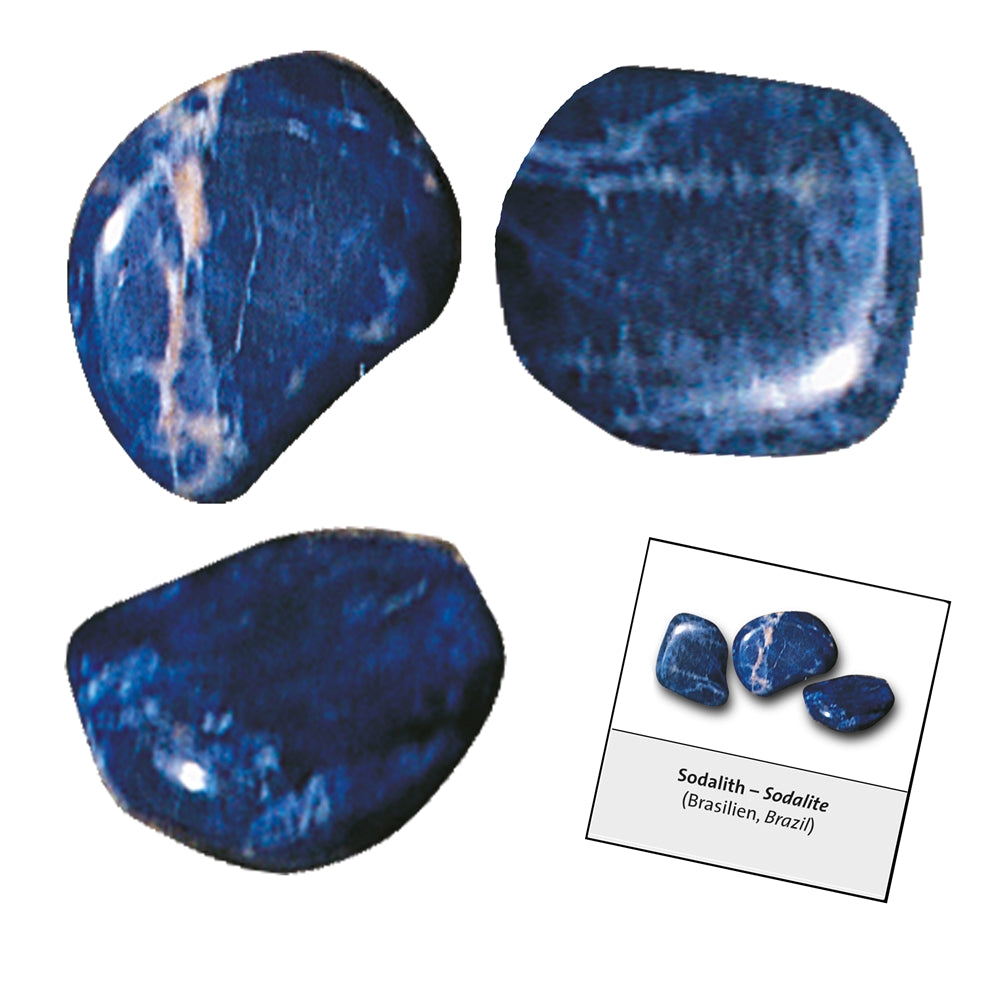 Tumbled stone with sodalite sticker
