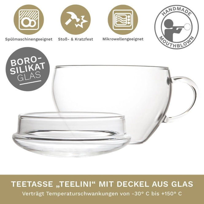 Creano Glastasse "Teelini" – Stilvoller Genuss in jeder Tasse