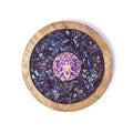 Klura Holzuntersetzer mit Göttin, Amethyst und Lapislazuli