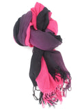 Schal aus Viskose Rosa-Rot/Schwarz