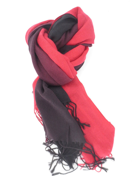 Schal aus Viskose Rot/Schwarz