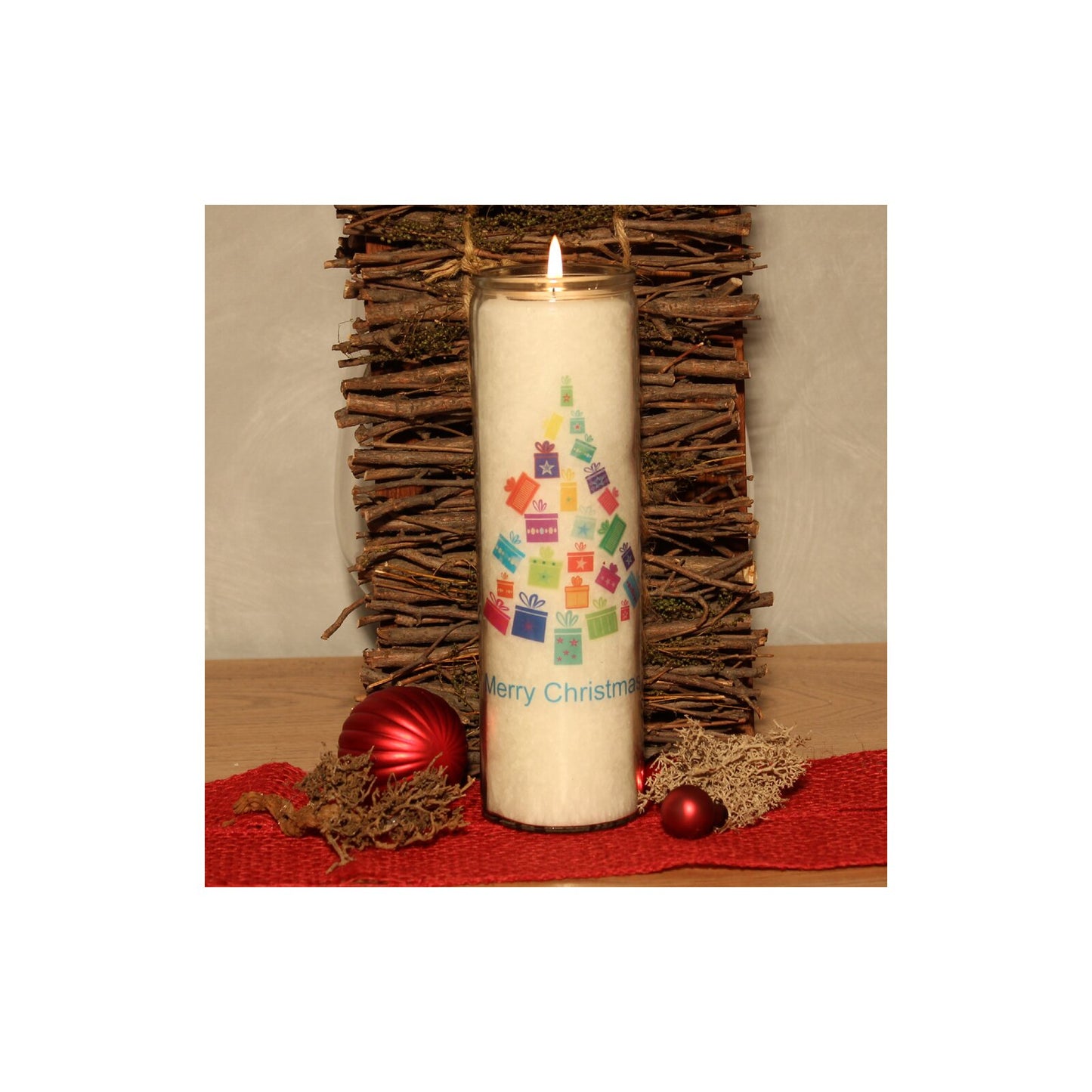 Palm wax candle X-MAS TREE white approx. 20 cm