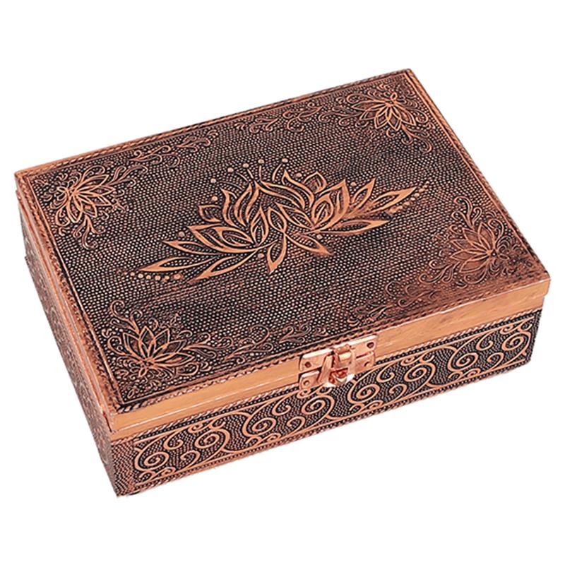 Tarot and jewelry box Lotus copper colored