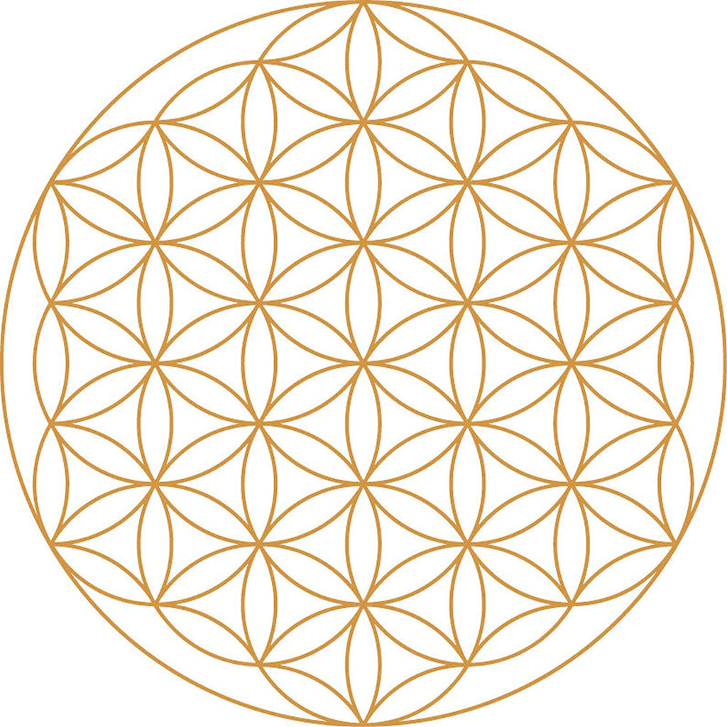 Set Karaffe Alladin 1,3 l + 4 Trinkgläser Mythos – Gold – Blume des Lebens