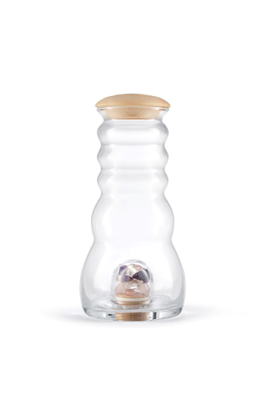 Cadus jug 1 liter with gemstones and pine wood lid