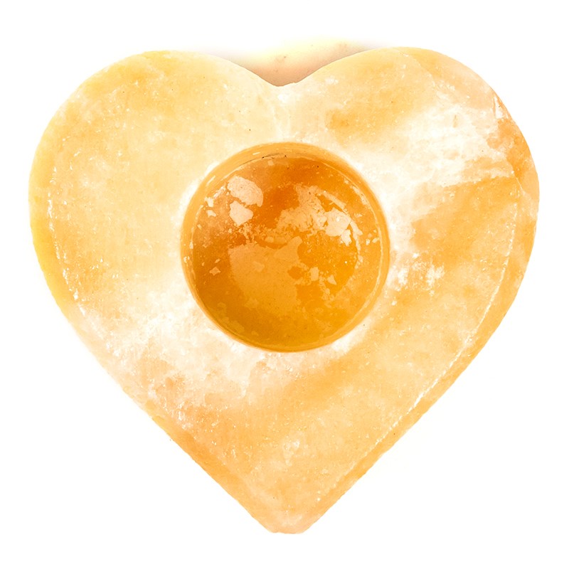 Salzkristall-Teelichthalter Herz