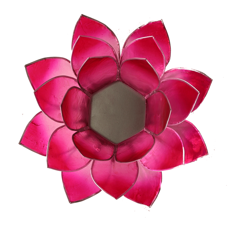 Lotus tea light holder pink silver