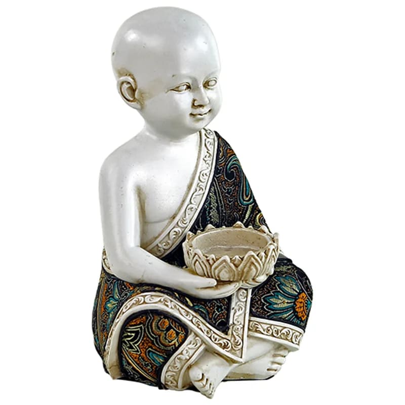 Kleiner Mönch mit Teelichthalter – Dekorative Kleidung –