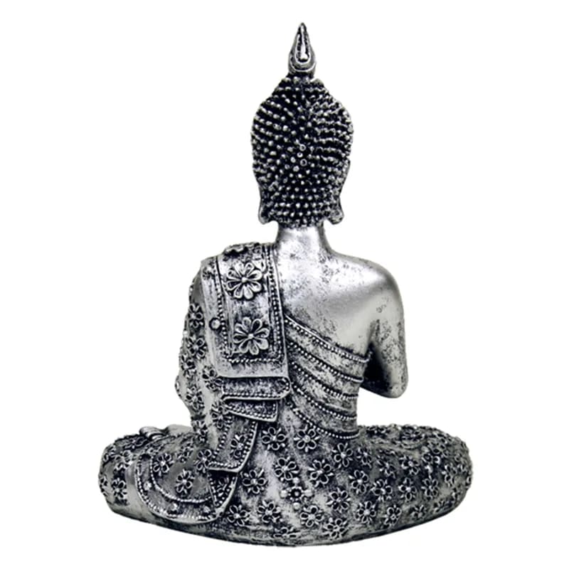 Buddha with candle holder silver