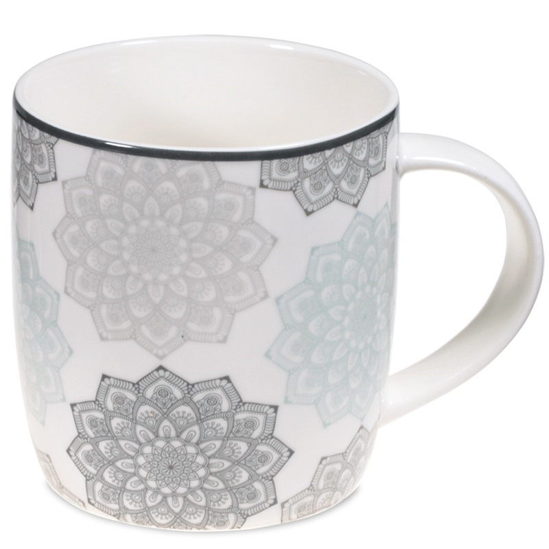 Set Teetasse Mandala grau – Stilvolles Teegenuss-Erlebnis