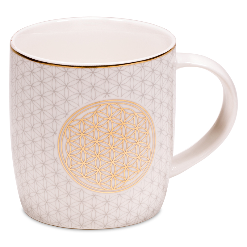 Exklusives Teetassenset mit goldener Blume des Lebens - Für besondere Teemomente