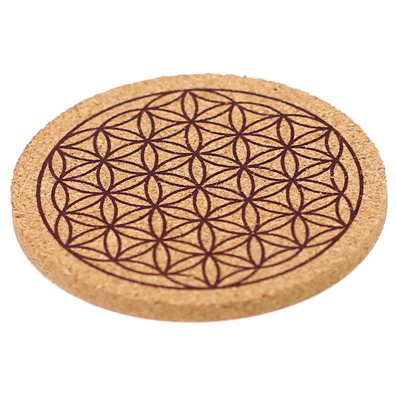 Flower of Life Coaster Cork Set of 6 pcs