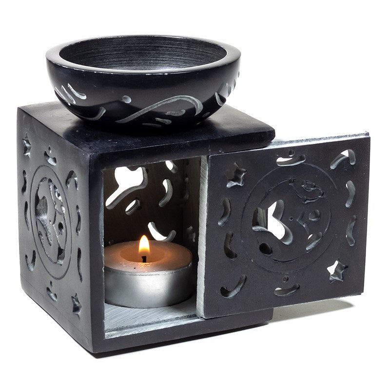 Fragrance lamp OHM black soapstone