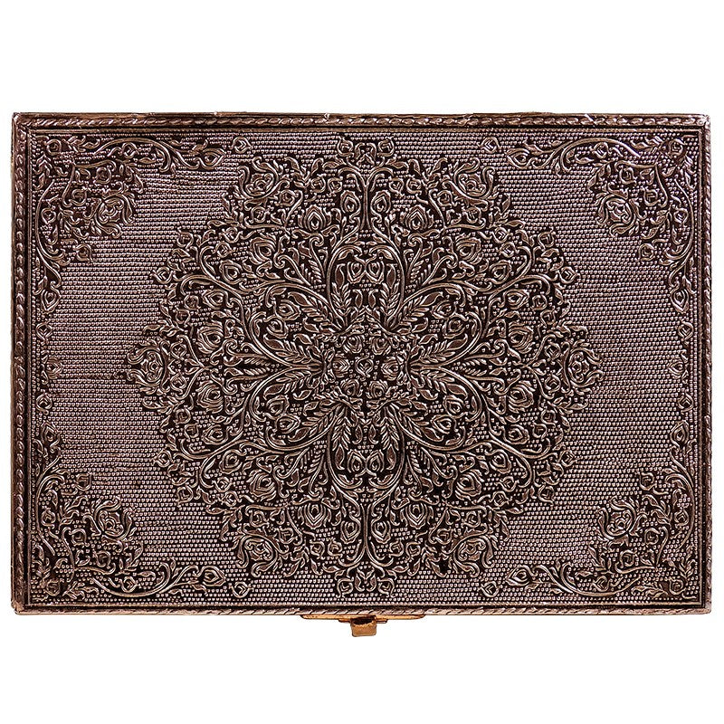 Tarot box Mandala - copper-plated aluminum 