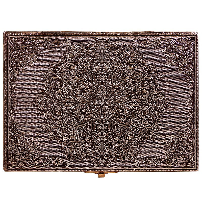 Tarot box Mandala - copper-plated aluminum 