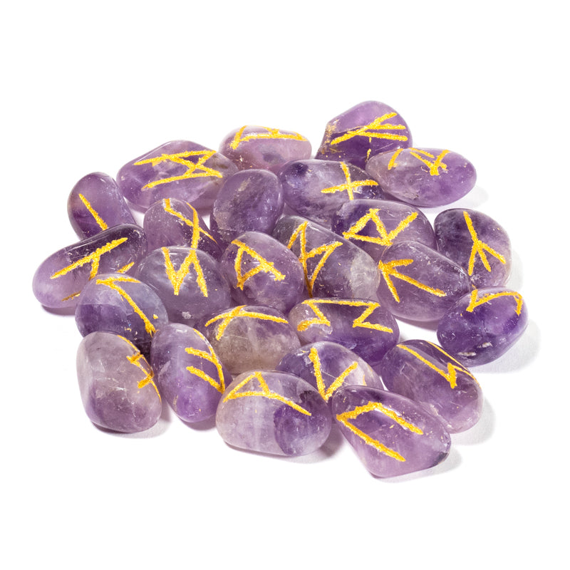 Rune oracle set amethyst in velvet bag