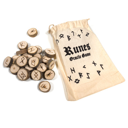 Orakelspiel Runen in Baumwolltäschchen